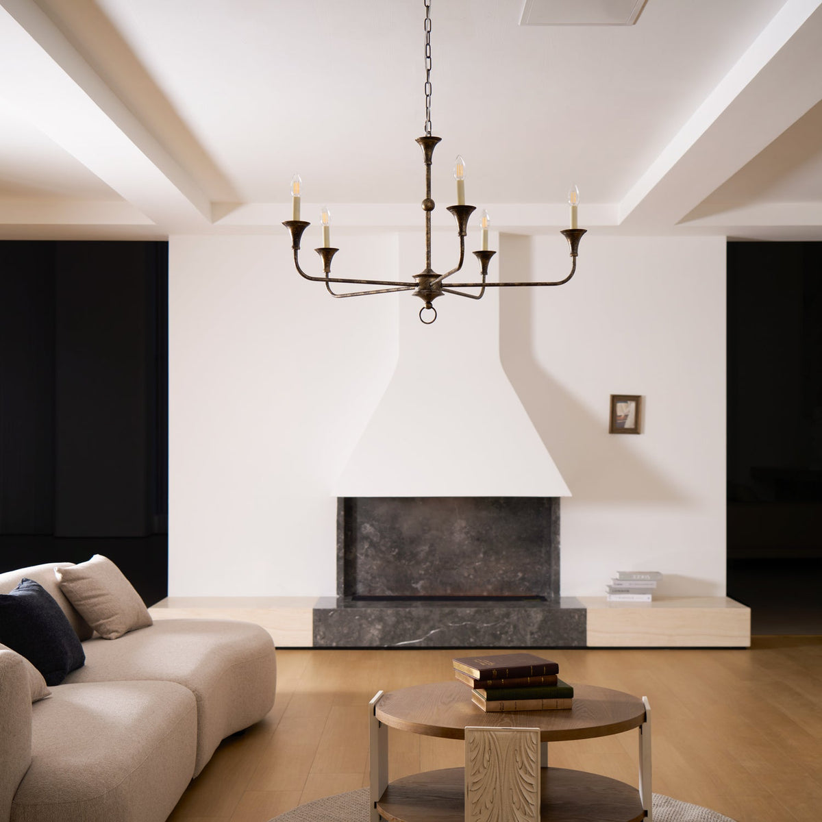 Elara Candle Chandelier – Modern Brass Candelabra Chandelier for Dining Room