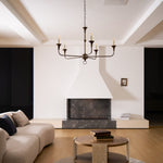 Elara Candle Chandelier – Modern Brass Candelabra Chandelier for Dining Room