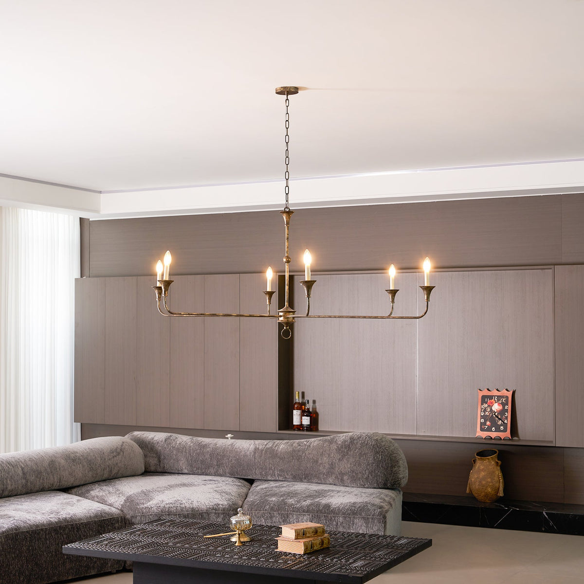 Elara Candle Chandelier – Modern Brass Candelabra Chandelier for Dining Room