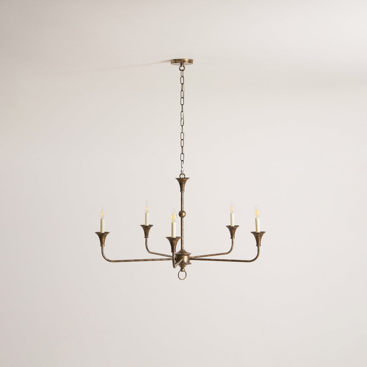 Elara Candle Chandelier – Modern Brass Candelabra Chandelier for Dining Room
