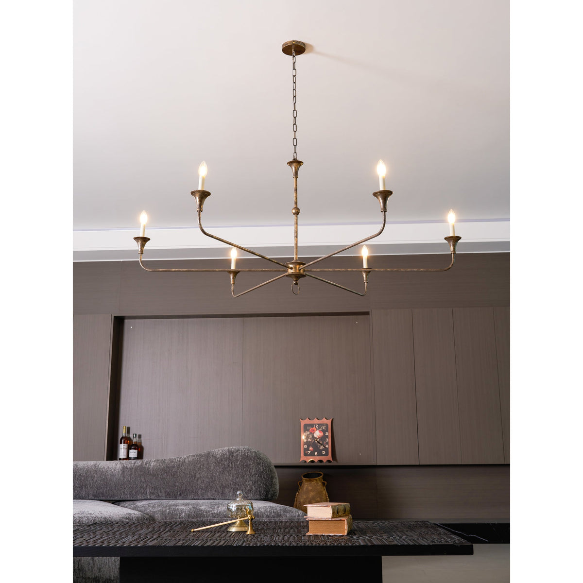 Elara Candle Chandelier – Modern Brass Candelabra Chandelier for Dining Room