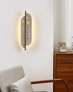 Celeste Travertine Wall Sconce with Rusted Metal Accent