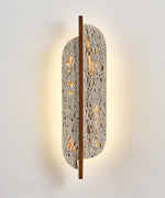 Celeste Travertine Wall Sconce with Rusted Metal Accent