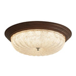 Celestia Walnut Flush Mount Ceiling Light with Glass Dome