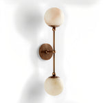 Celestial Double Alabaster Wall Sconce in Bronze