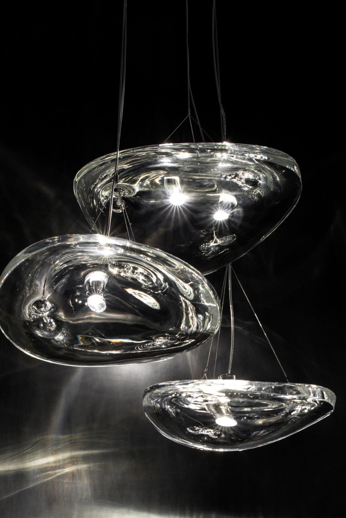 Manta Drift Modern Glass Chandelier for Dining Room and Living Space