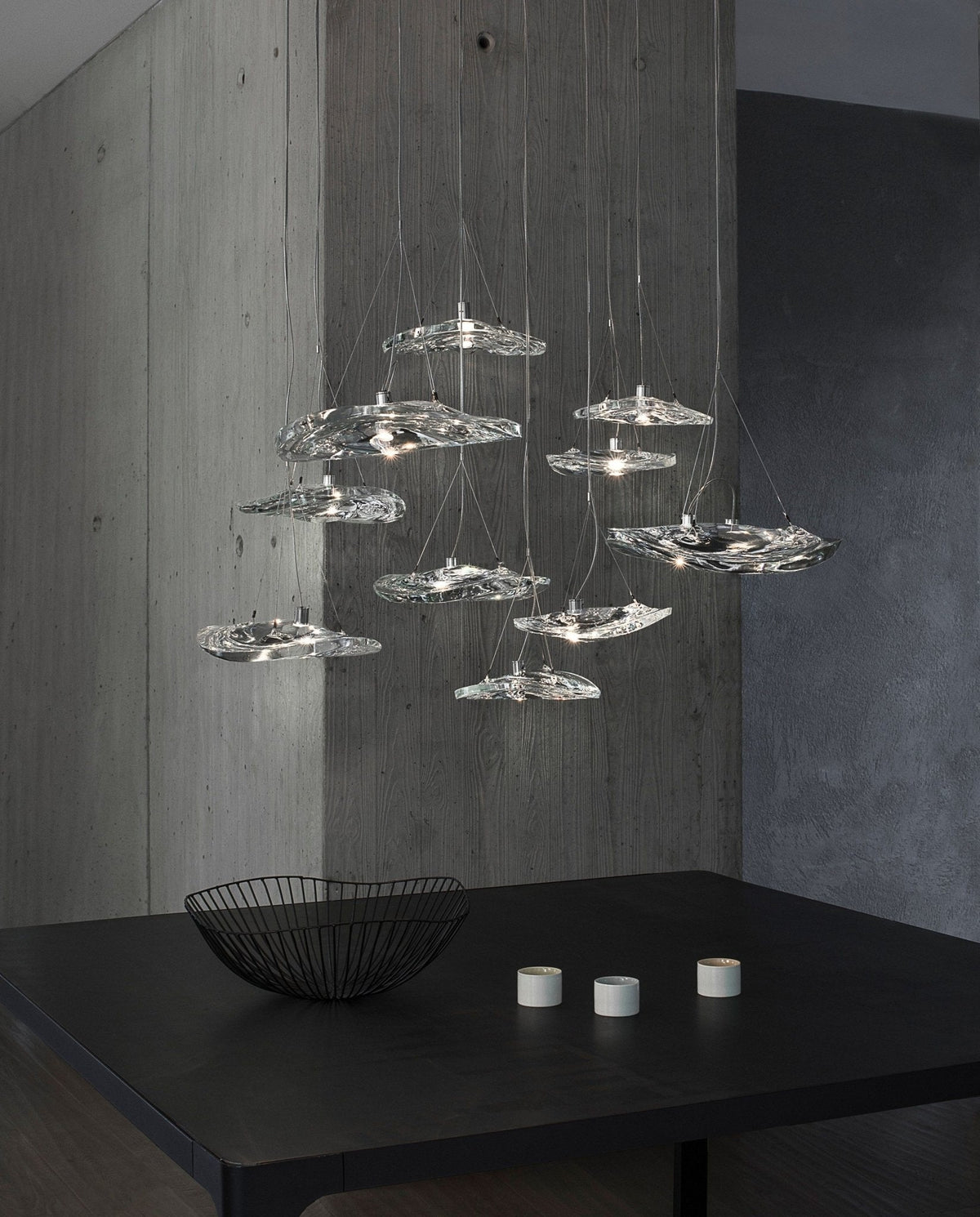 Manta Drift Modern Glass Chandelier for Dining Room and Living Space