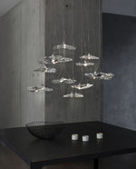 Manta Drift Modern Glass Chandelier for Dining Room and Living Space