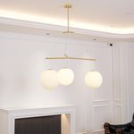 Celestial Orb Trio Pendant Light – Modern Glass Chandelier for Dining Room and Entryway