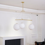 Celestial Orb Trio Pendant Light – Modern Glass Chandelier for Dining Room and Entryway