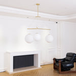 Celestial Orb Trio Pendant Light – Modern Glass Chandelier for Dining Room and Entryway