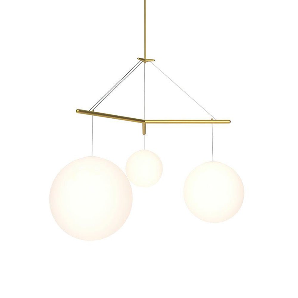 Celestial Orb Trio Pendant Light – Modern Glass Chandelier for Dining Room and Entryway