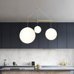 Celestial Orb Trio Pendant Light – Modern Glass Chandelier for Dining Room and Entryway