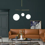 Celestial Orb Trio Pendant Light – Modern Glass Chandelier for Dining Room and Entryway