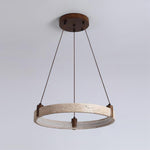 Celestial Orbit Travertine Chandelier – Modern Natural Stone Pendant Light