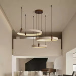 Celestial Orbit Travertine Chandelier – Modern Natural Stone Pendant Light
