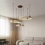 Celestial Orbit Travertine Chandelier – Modern Natural Stone Pendant Light