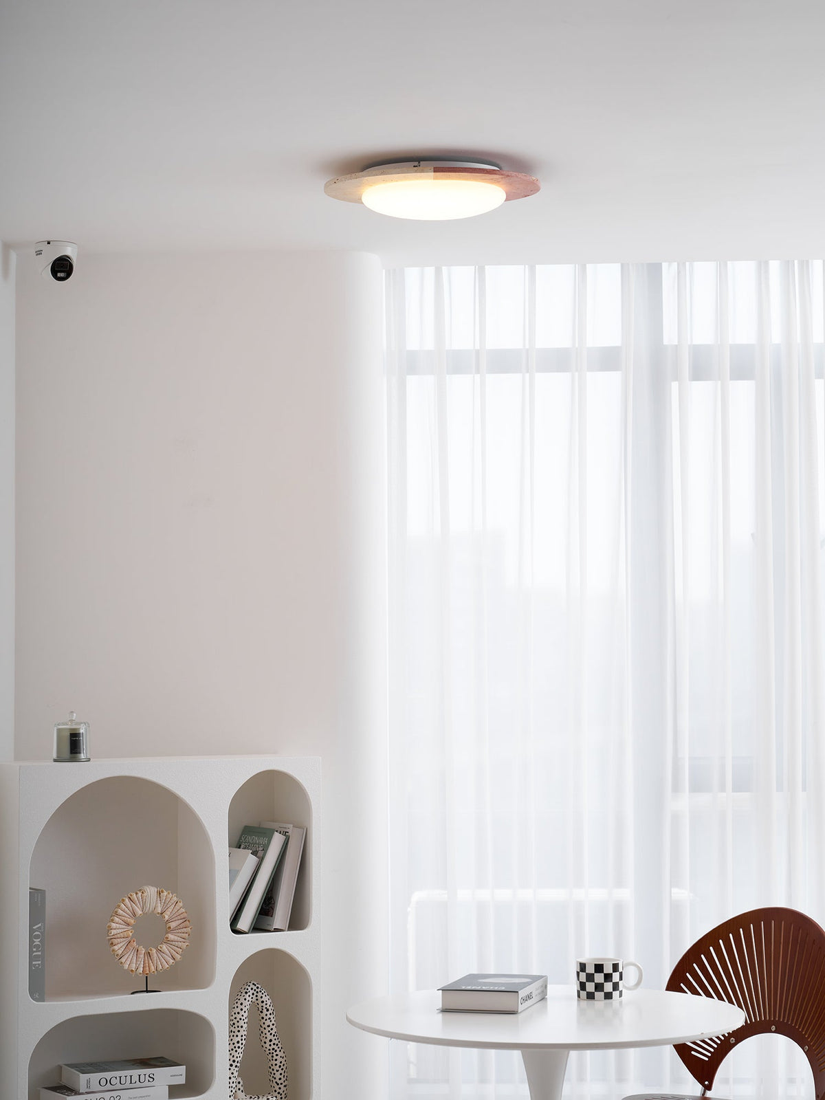 Celestial Travertine Ceiling Light – Modern Flush Mount LED Lamp