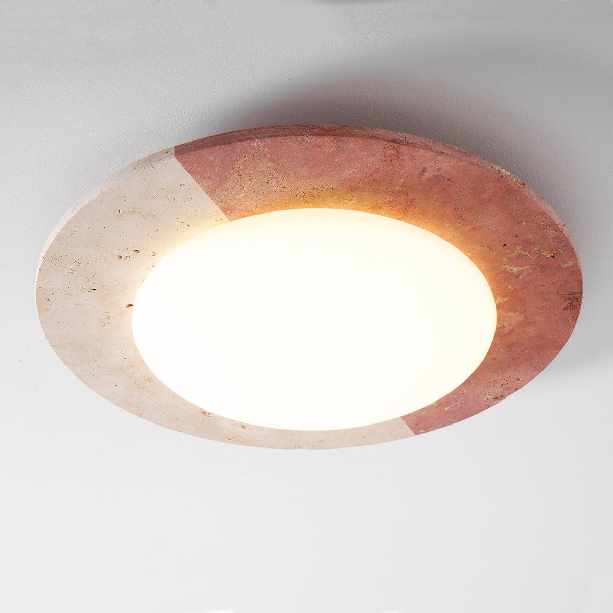 Celestial Travertine Ceiling Light – Modern Flush Mount LED Lamp
