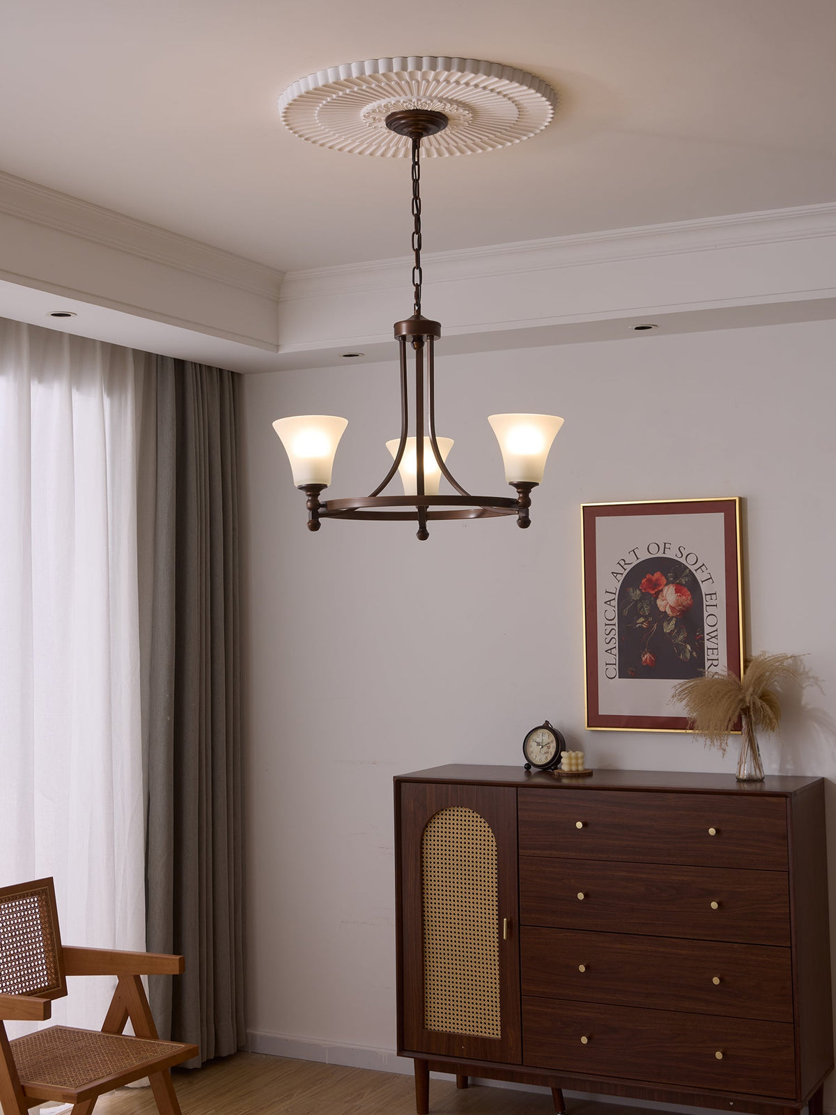 Celestine Glow Modern Glass Chandelier for Dining Room and Living Room