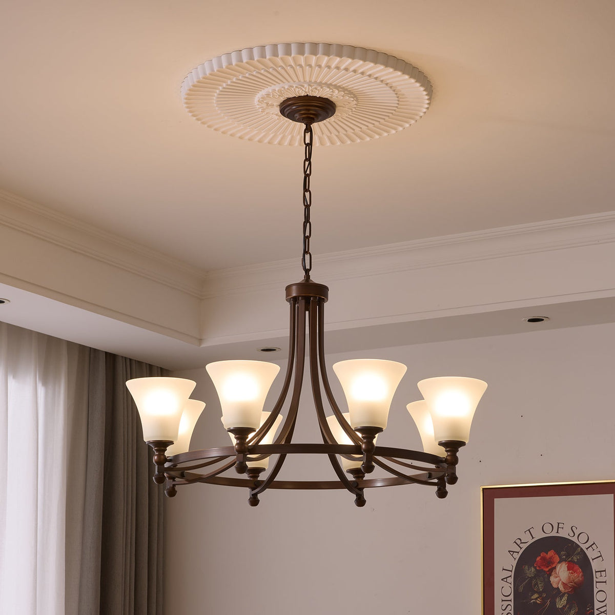 Celestine Glow Modern Glass Chandelier for Dining Room and Living Room