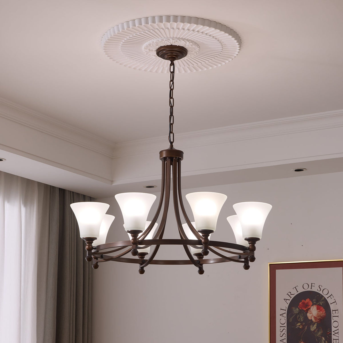 Celestine Glow Modern Glass Chandelier for Dining Room and Living Room