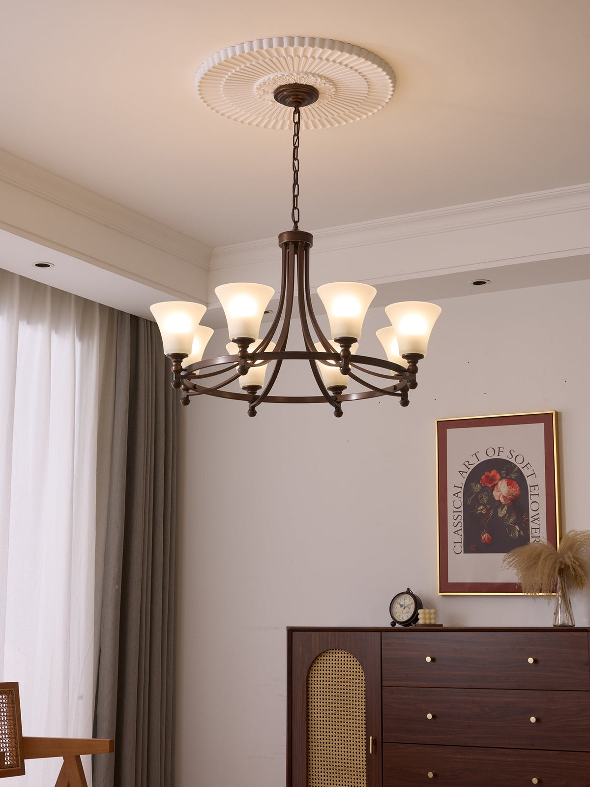 Celestine Glow Modern Glass Chandelier for Dining Room and Living Room