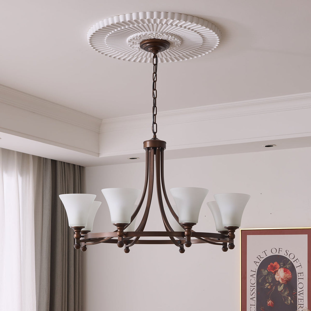 Celestine Glow Modern Glass Chandelier for Dining Room and Living Room