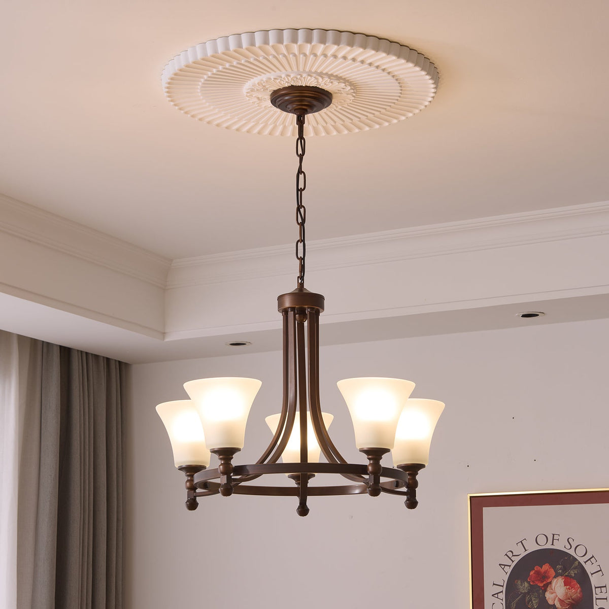 Celestine Glow Modern Glass Chandelier for Dining Room and Living Room