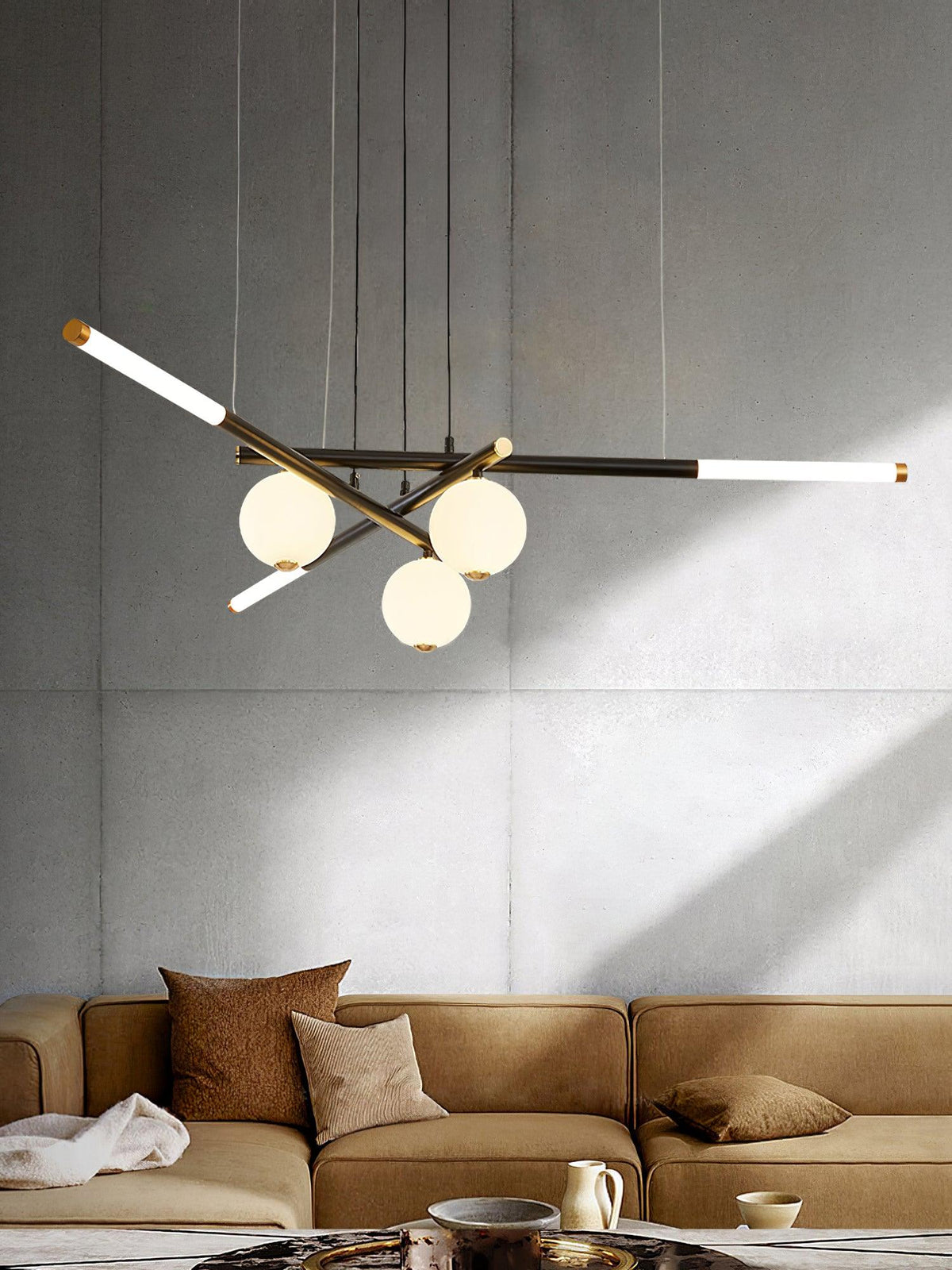 Cellar Suspension Modern LED Chandelier in Black and White