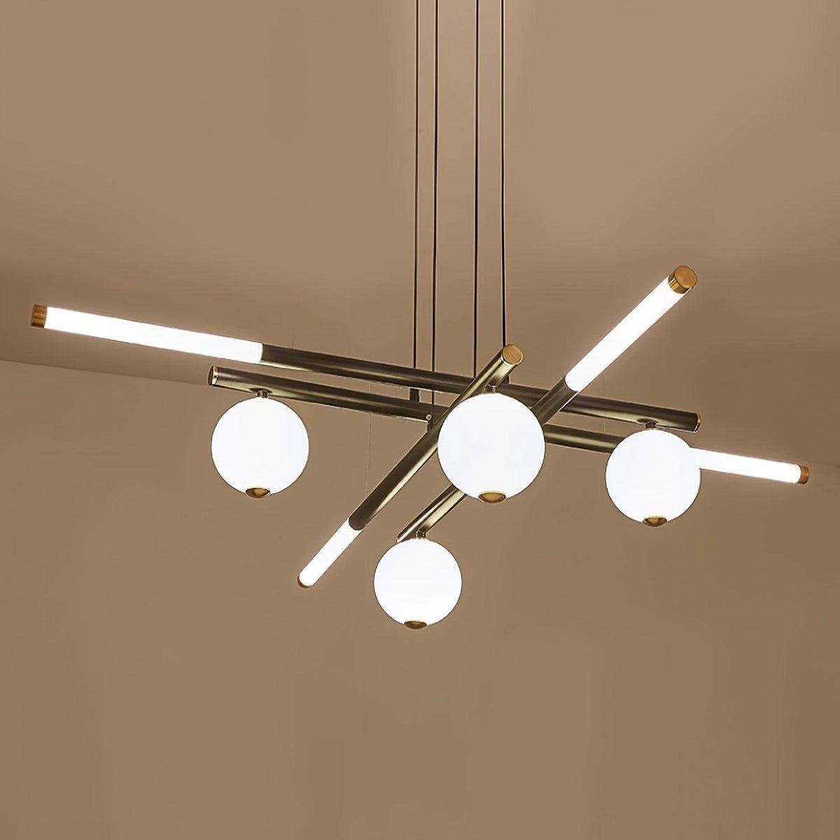 Cellar Suspension Modern LED Chandelier in Black and White