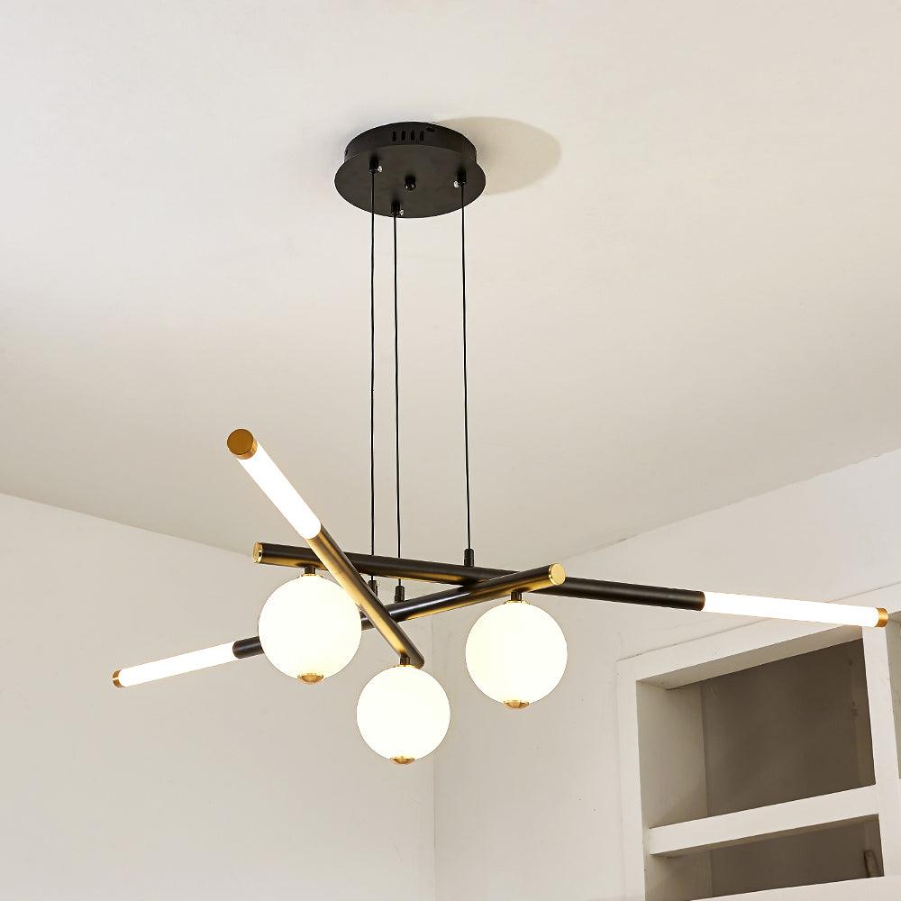 Cellar Suspension Modern LED Chandelier in Black and White