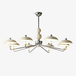 Celvara Modern Chandelier with Cream Acrylic Shades and Chrome Finish