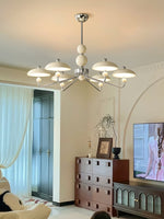 Celvara Modern Chandelier with Cream Acrylic Shades and Chrome Finish