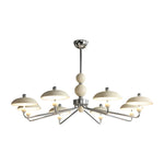 Celvara Modern Chandelier with Cream Acrylic Shades and Chrome Finish