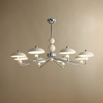 Celvara Modern Chandelier with Cream Acrylic Shades and Chrome Finish