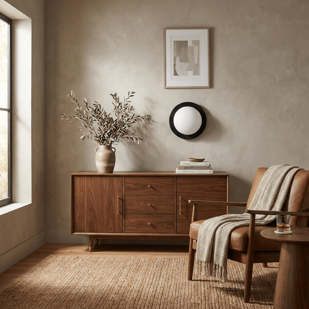 Celyra Halo Wall Sconce — Modern Wood Accent Light for Bedroom & Hallway