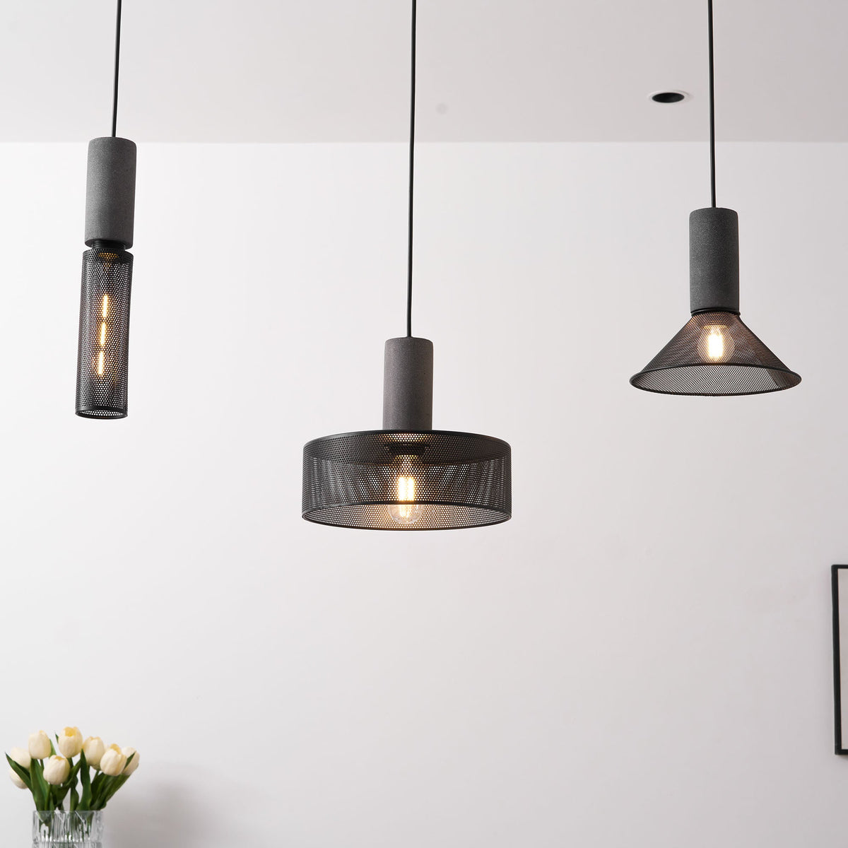 Cement Mesh Pendant Light – Industrial Designer Hanging Lamp