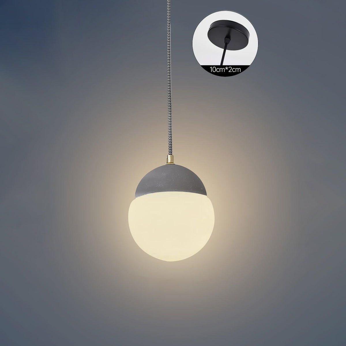 Eclipse Cement Pendant Light – Modern Minimalist Hanging Lamp for Dining & Living Spaces