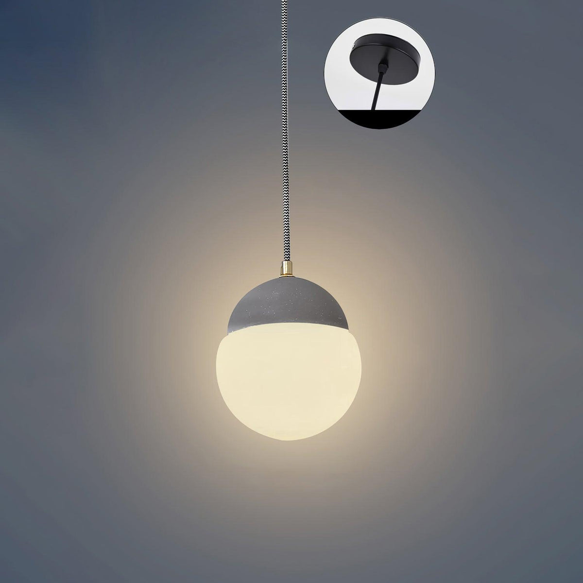Eclipse Cement Pendant Light – Modern Minimalist Hanging Lamp for Dining & Living Spaces