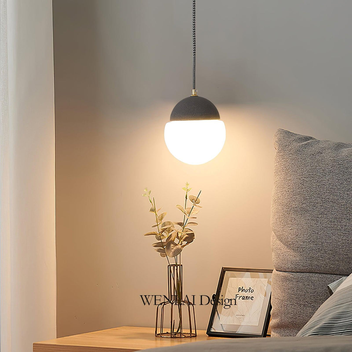Eclipse Cement Pendant Light – Modern Minimalist Hanging Lamp for Dining & Living Spaces