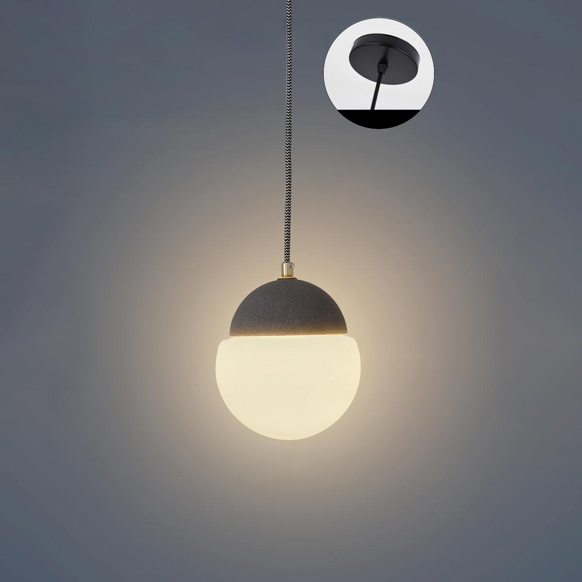 Eclipse Cement Pendant Light – Modern Minimalist Hanging Lamp for Dining & Living Spaces