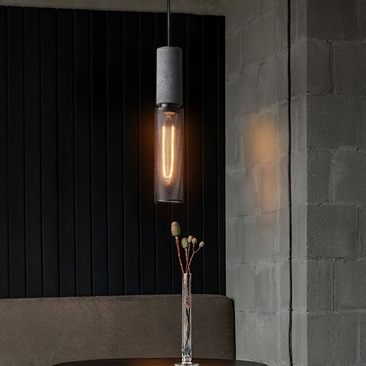 Cement Mesh Pendant Light – Industrial Designer Hanging Lamp