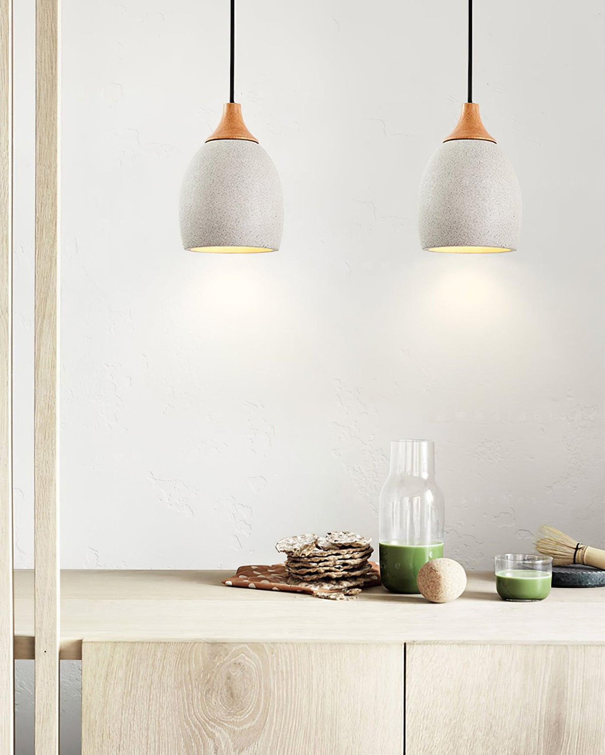 cement-solid-wood-pendant-light