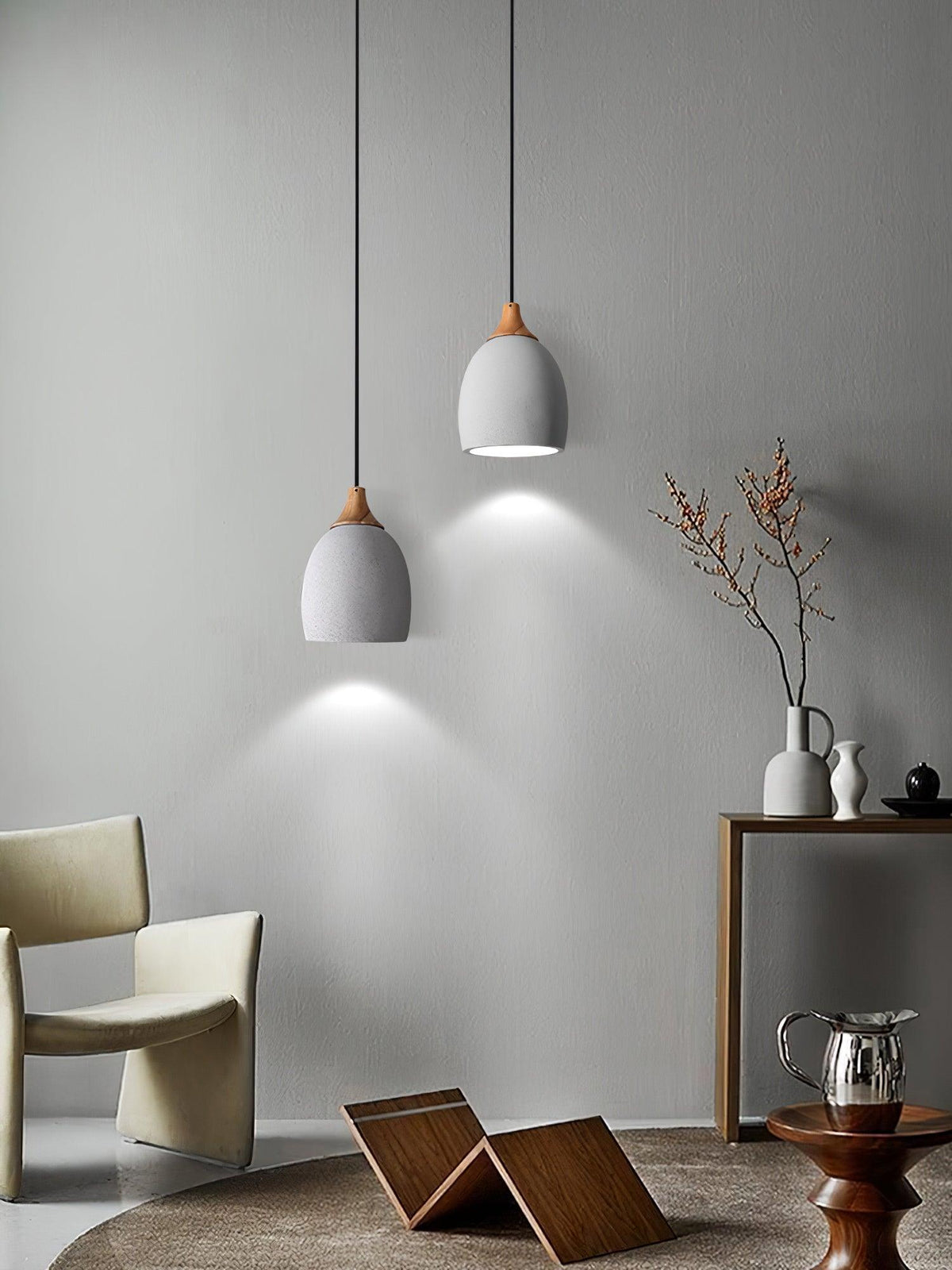 cement-solid-wood-pendant-light