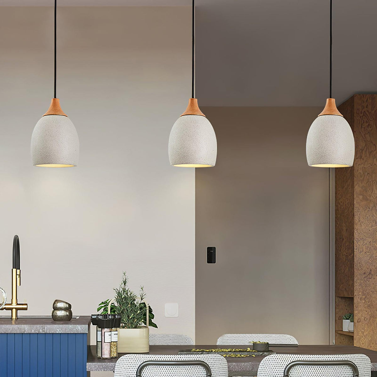 cement-solid-wood-pendant-light