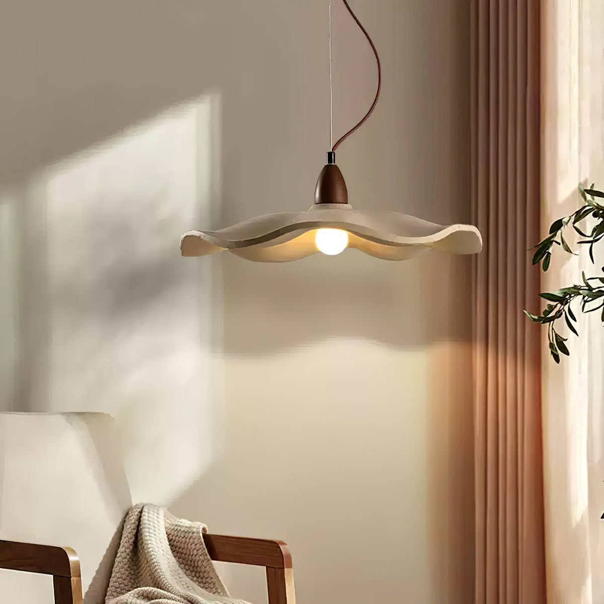 Cement Wave Pendant Light – Sculptural Concrete Pendant for Modern Interiors
