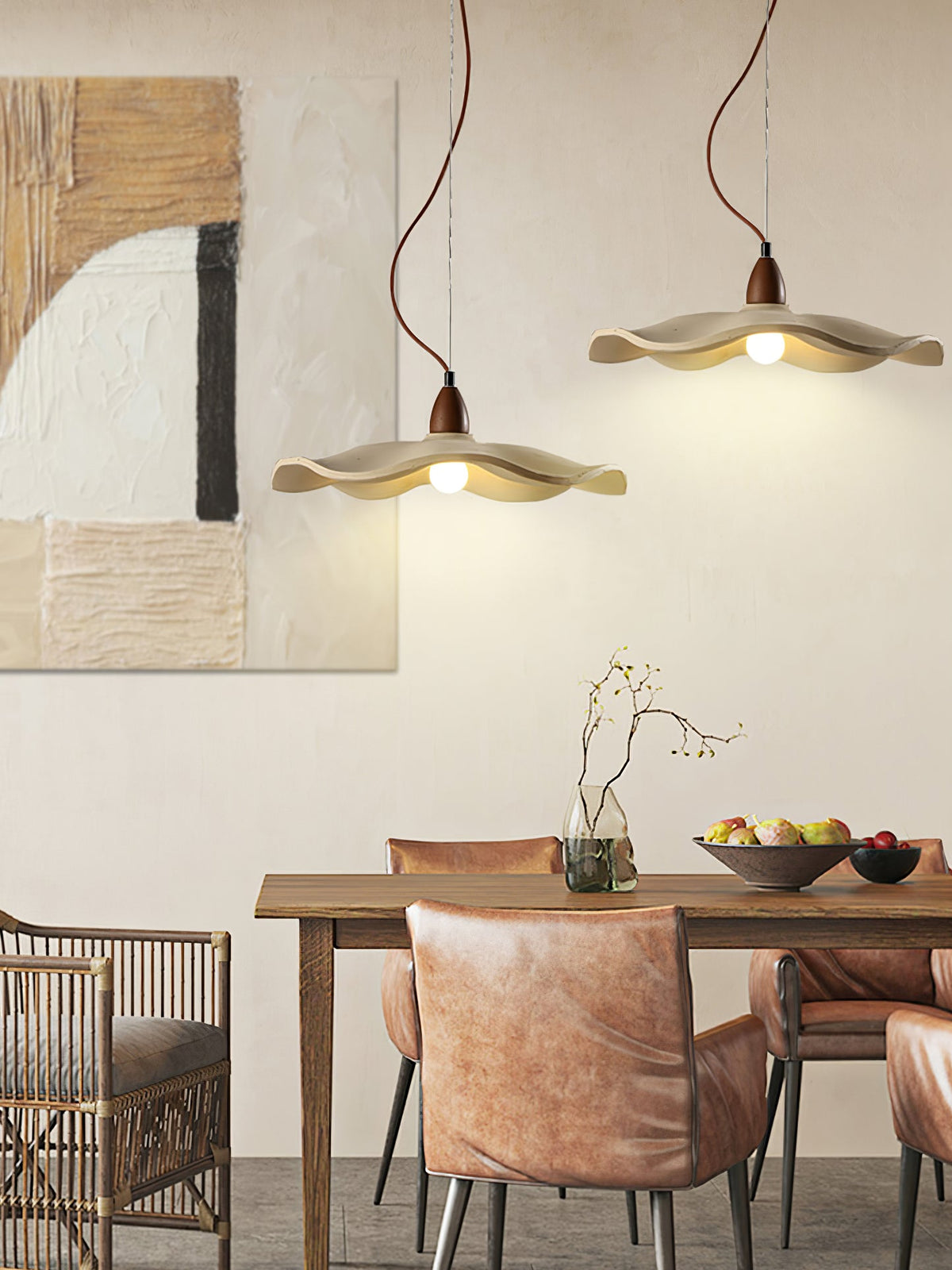 Cement Wave Pendant Light – Sculptural Concrete Pendant for Modern Interiors