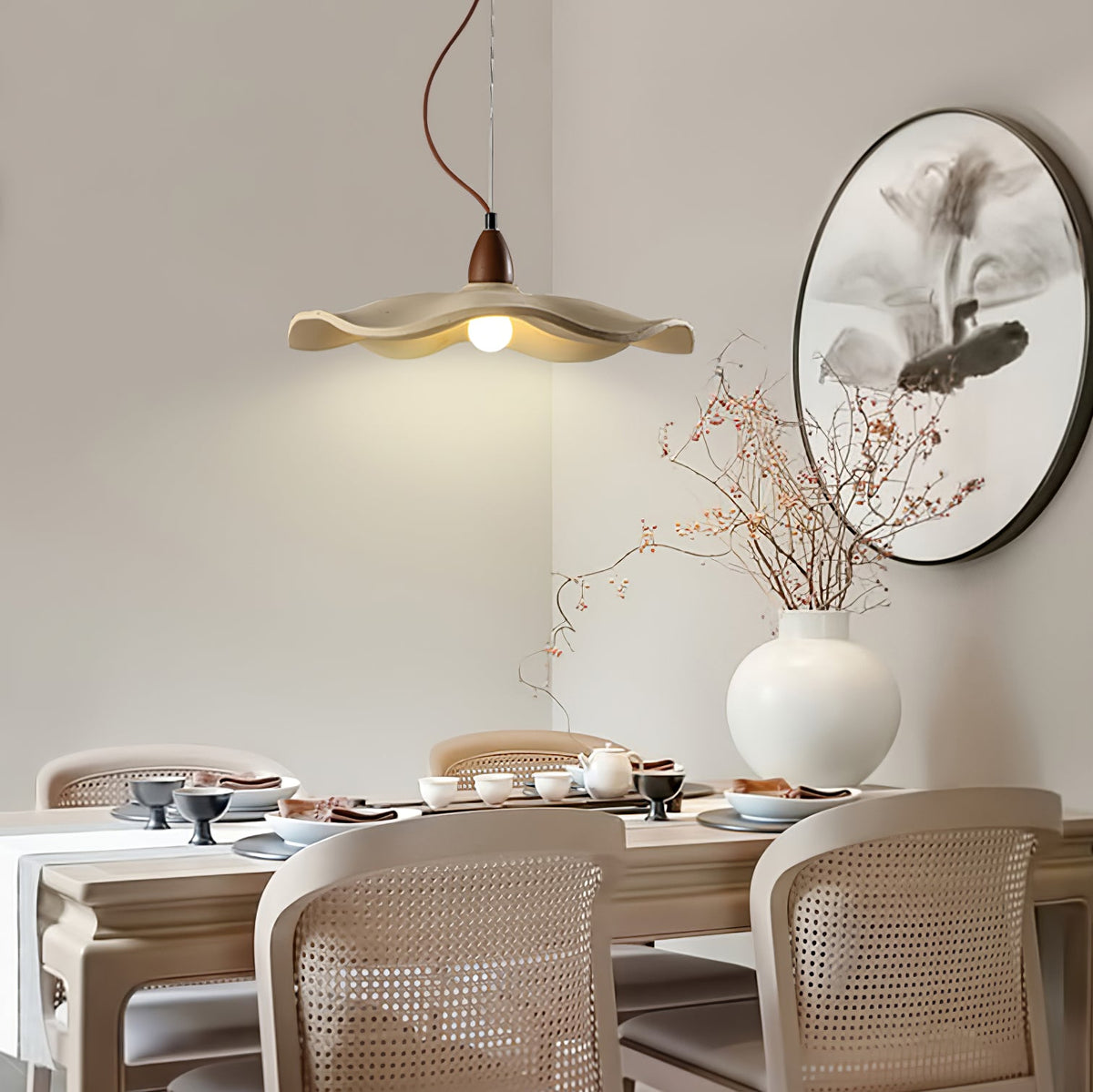 Cement Wave Pendant Light – Sculptural Concrete Pendant for Modern Interiors