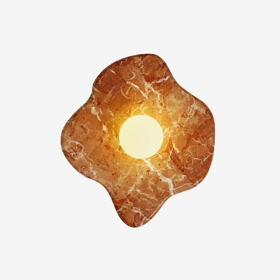 Cera Flare Sculptural Marble Wall Sconce with Warm Ambient Glow